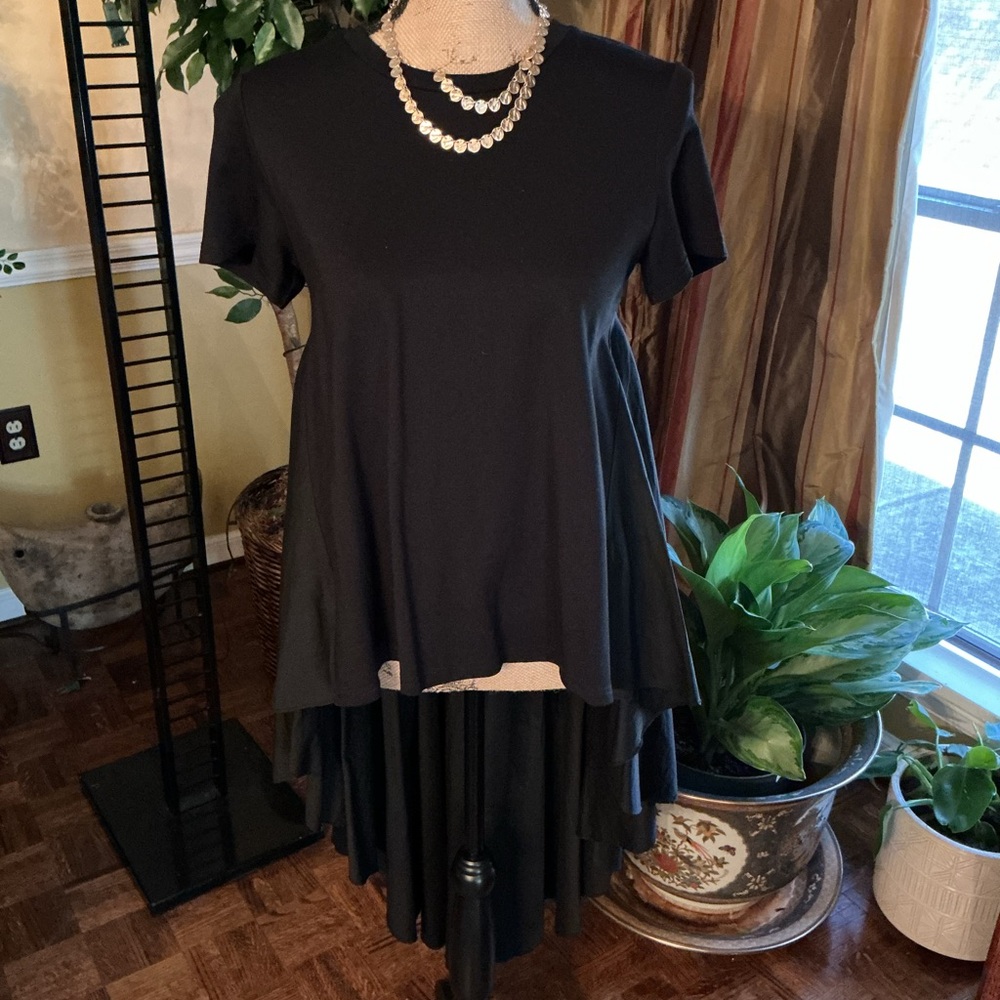 Black Layered Tunic Dress